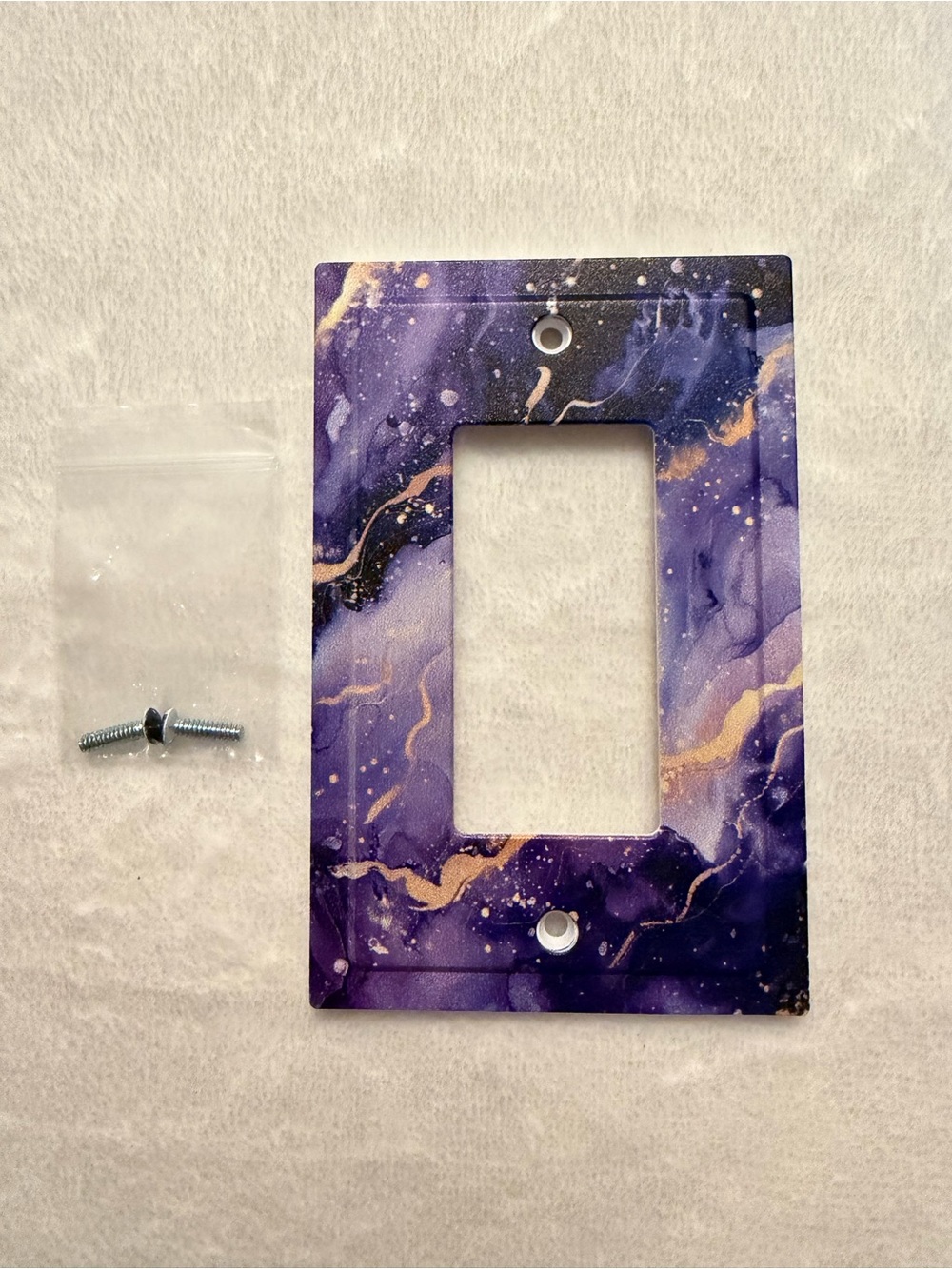 Decorative Outlet Cover Abstract Luxury Purple Gold Marble Textures